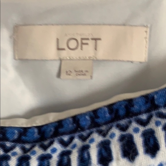 Ann Taylor Loft lined blue & white sundress - Picture 2 of 7